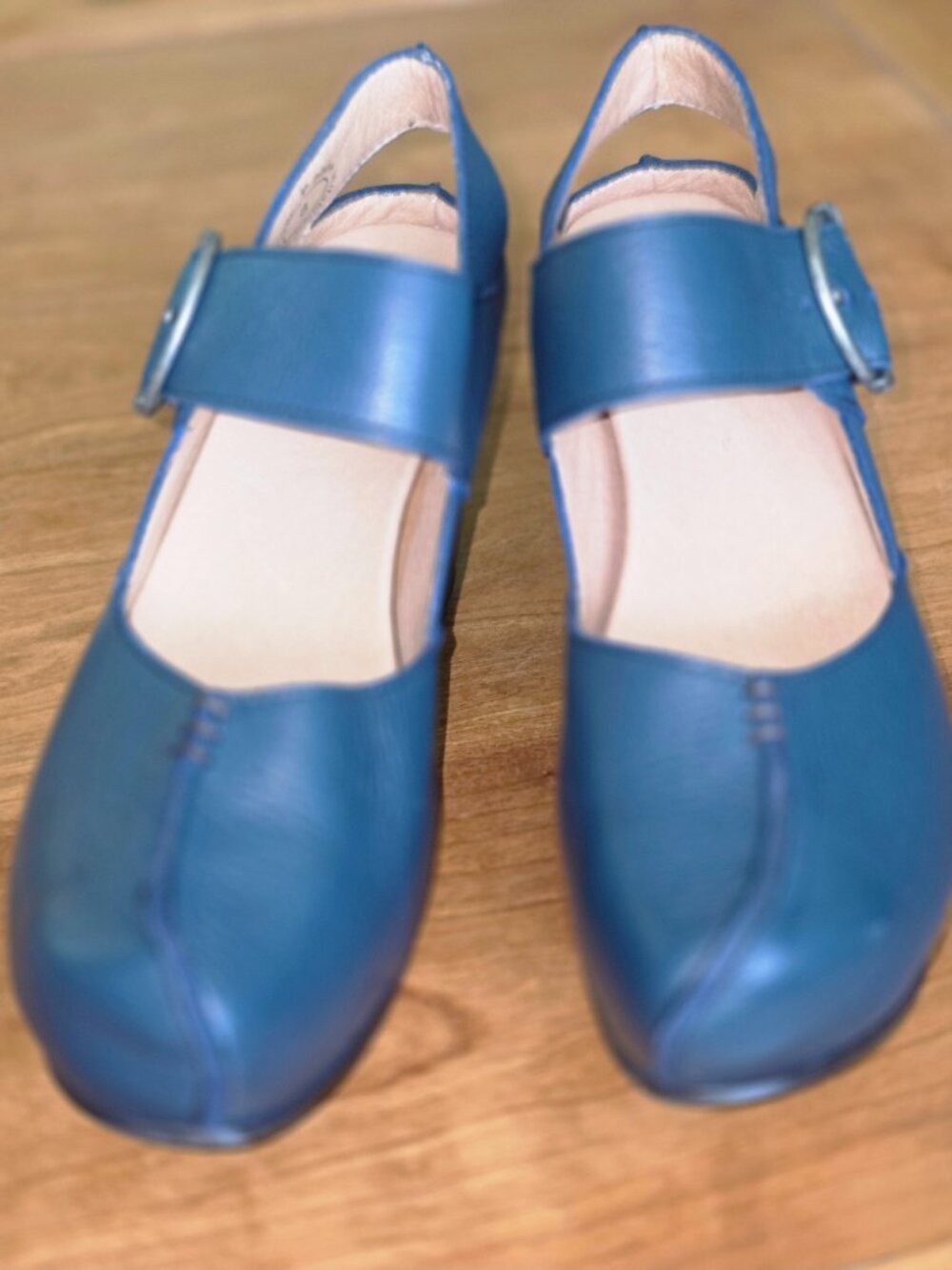 John Fluevog Guide Fluid Klimt Blue Prepare Mary Jane Shoes 8 w/ Box & Shoe bag - Picture 2 of 16